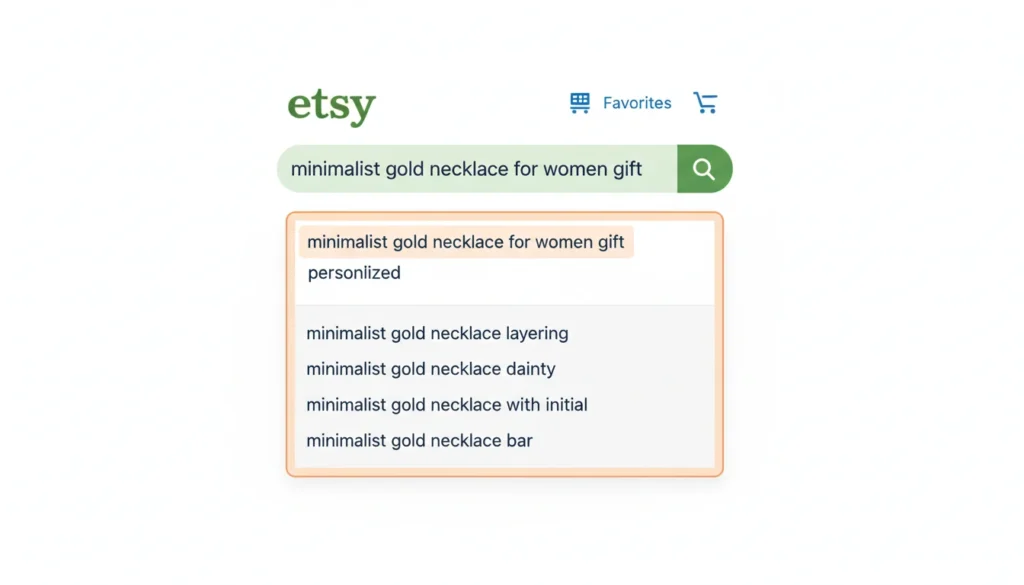 Long tail keyword research example for fixing why Etsy store not selling in 2026.