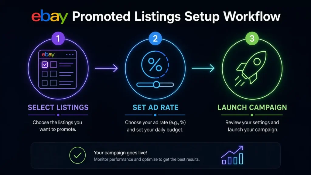 How to set up eBay promoted listings for beginners with four simple steps