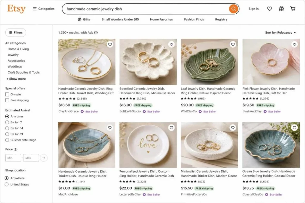 Optimized Etsy listings and SEO examples for beginners