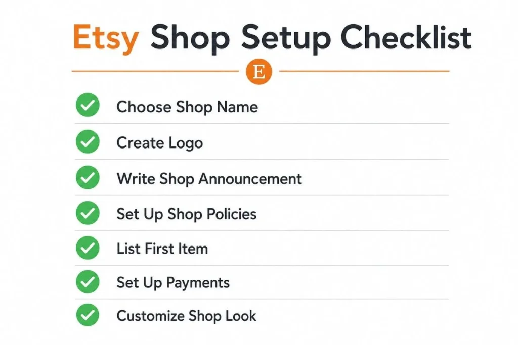 Etsy shop setup checklist for new sellers 2026