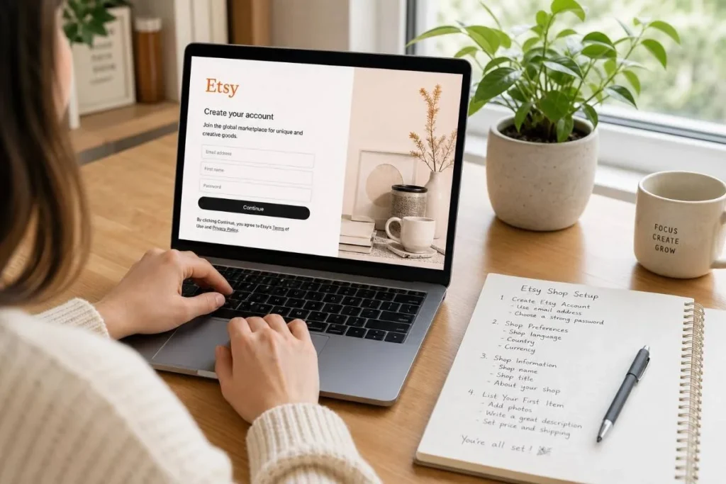 How to set up an Etsy shop from scratch for free 2026 beginner tutorial