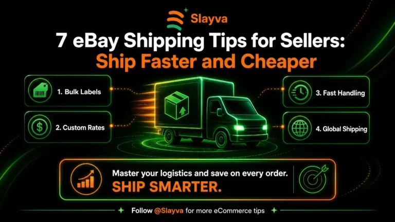 eBay shipping tips for sellers comparison chart showing cost savings and faster delivery with optimized shipping strategies