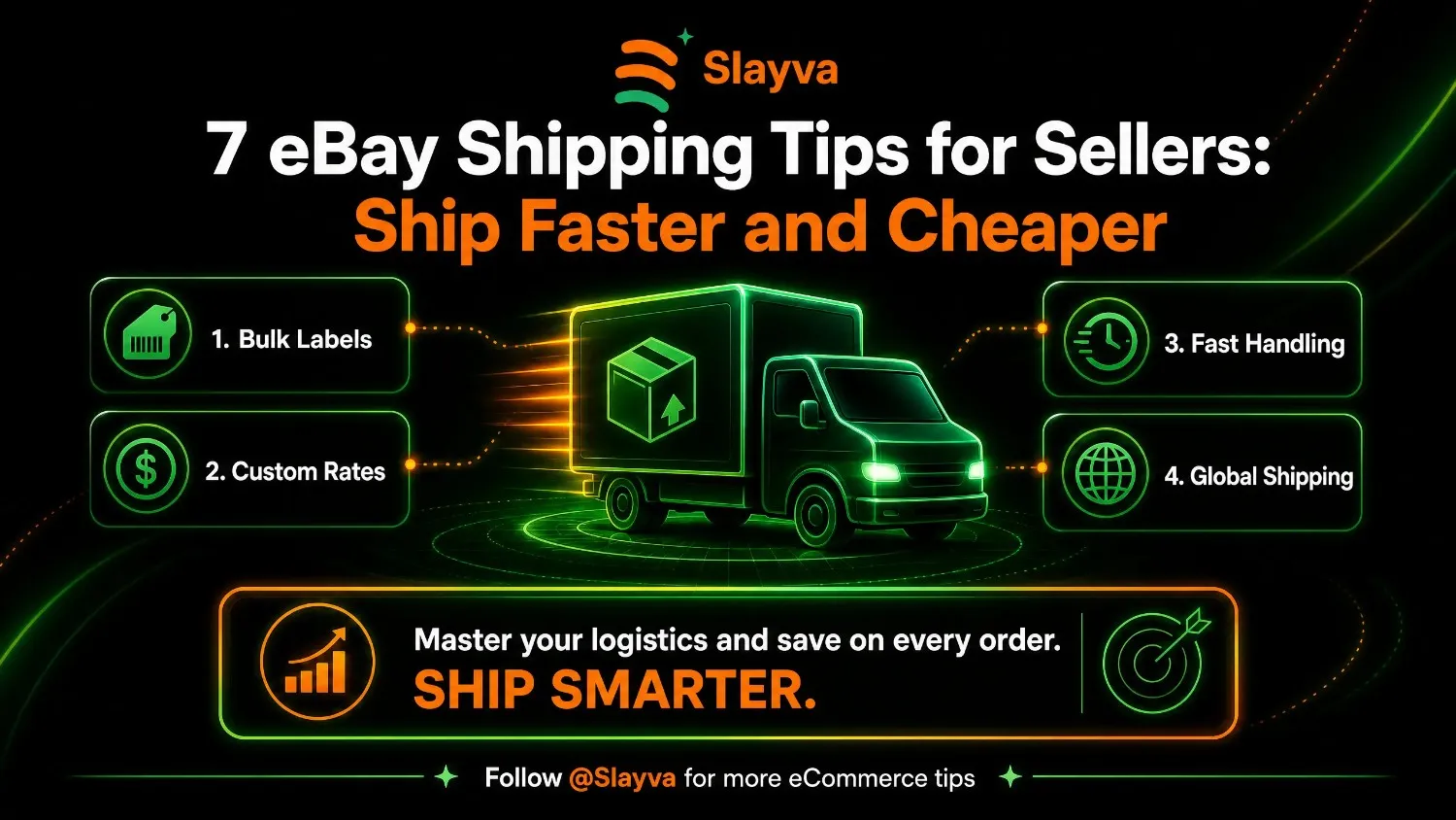 eBay shipping tips for sellers comparison chart showing cost savings and faster delivery with optimized shipping strategies