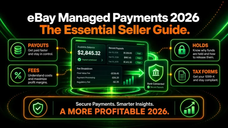 eBay managed payments 2026 seller guide: payouts, fees, holds and tax forms